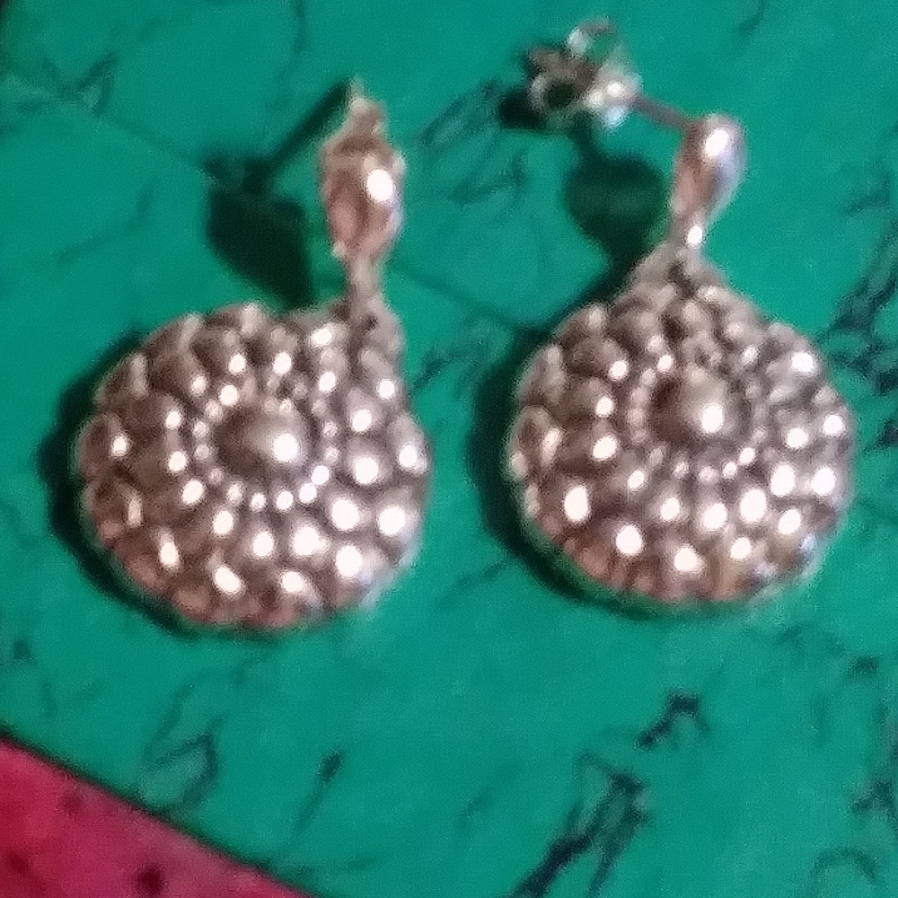 STERLING SILVER LUNA "(SOLID)"  EARRINGS.
